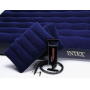 Двуспальный надувной матрас Intex Classic Downy Bed Queen 68765 с ручным насосом и двумя подушками