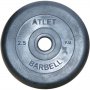 Диски обрезиненные, чёрного цвета, 26 мм, 2,5 кг, Atlet MB-AtletB26-2,5