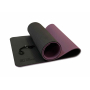 Коврик для йоги 10 мм двухслойный TPE черно-фиолетовый Original FitTools FT-YGM10-TPE-BPP