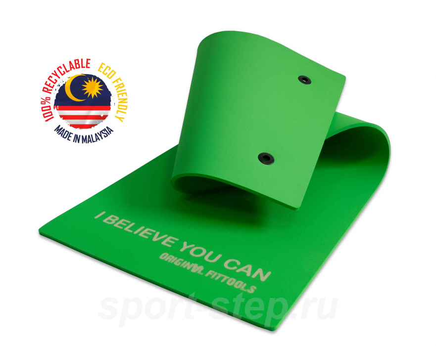 Мат для аэробики 10 мм зеленый с кольцами OFT FT-MPM10G (VARUNA)