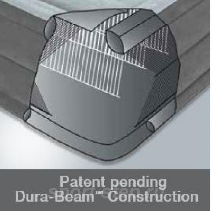 Односпальная надувная кровать Intex 67766 Comfort-Plush Mid-Rise Airbed с встроенным насосом