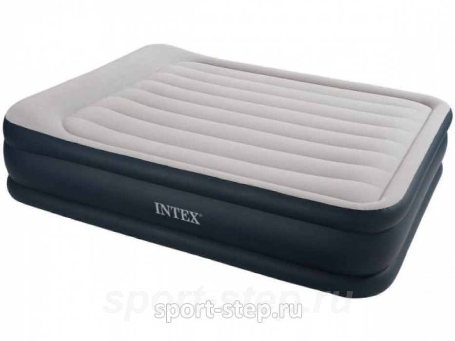 Двуспальная надувная кровать Intex 67738 Deluxe Pillow Rest Raised Bed с встроенным электрическим насосом