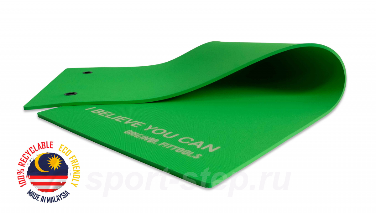 Мат для аэробики 10 мм зеленый с кольцами OFT FT-MPM10G (VARUNA)