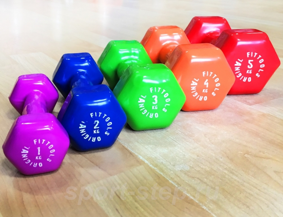 Набор виниловых гантелей Original Fit.Tools (5 пар) FT-VWB-SET30