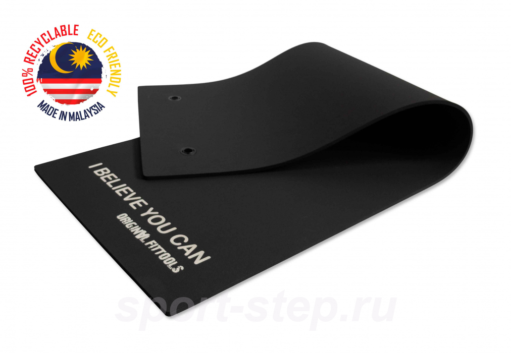 Мат для аэробики 10 мм черный с кольцами OFT FT-MPM10B (SHIVA)