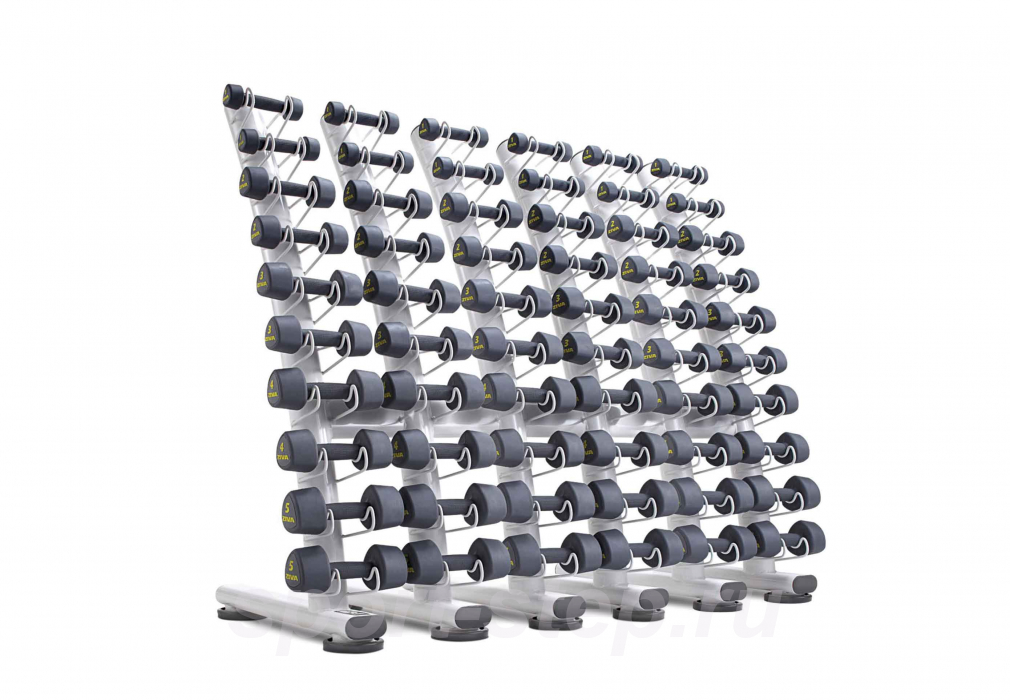 Стойка для студийных гантелей на 30 пар белая Ziva ZST-VS30-6001