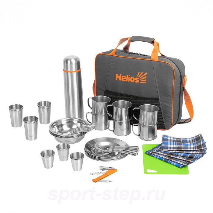 Набор для пикника Кемпинг на 6 персон с термосом (HS-N6T-G) Helios