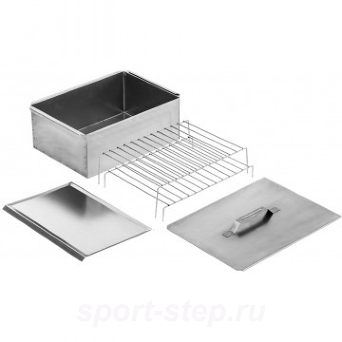 Коптильня двухъярусная Стандарт с поддоном для сбора жира 380x280x170 (сталь 0,5 мм)