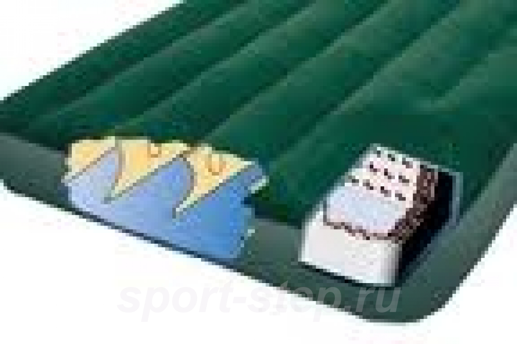 Односпальный надувной матрас Intex 66950 Downy Bed с встроенным ножным насосом