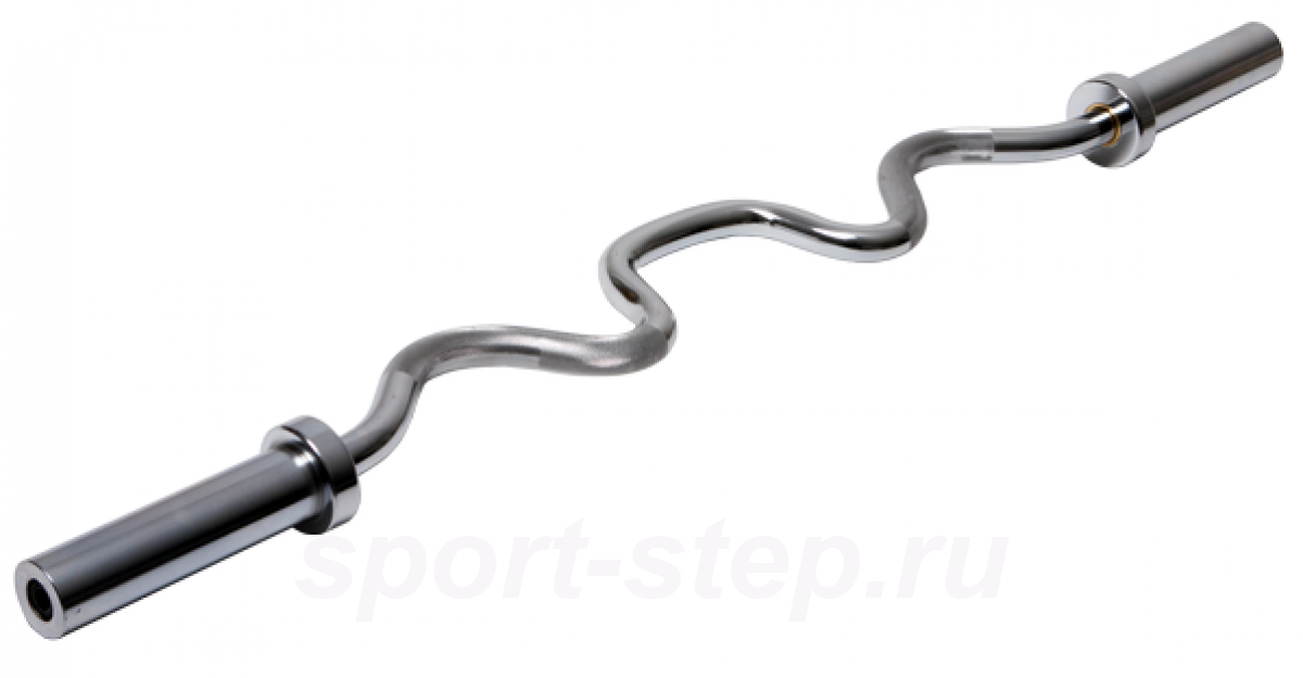 Гриф олимпийский хромированный сильноизогнутый 47" с замками Fit.Tools FT-OB-47-W-CR-SC