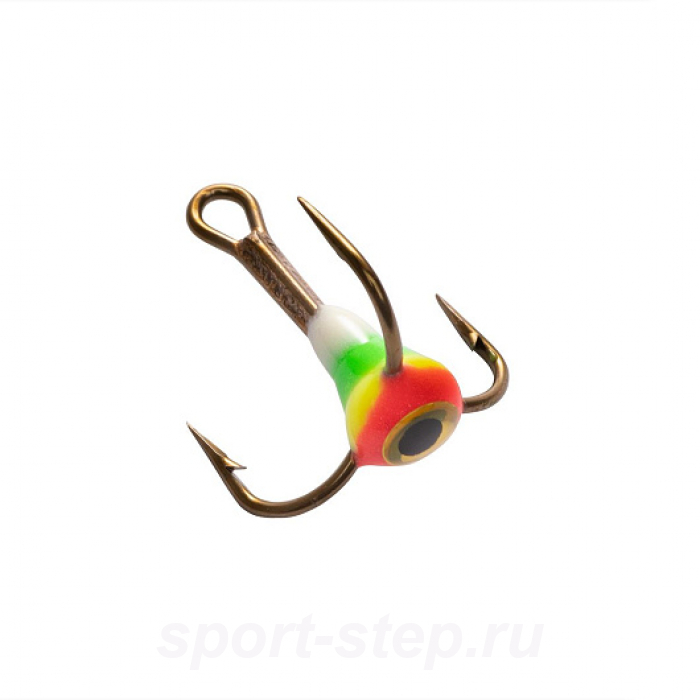 Тройник MUSTAD №10 3D глазок с эпоксидом 102P с фосфором (TRMS-10-E-102P) Helios