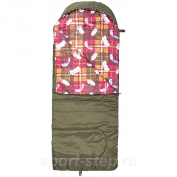 Спальный мешок БАТЫР XXL СОШ-3 (220*90) зелёный (холлофайбер) Helios