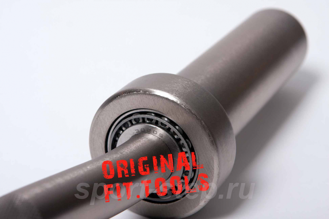 Гриф олимпийский химтравленый слабоизогнутый 47", с упорным подшипником, резиновыми ограничителями и замками Fit.Tools