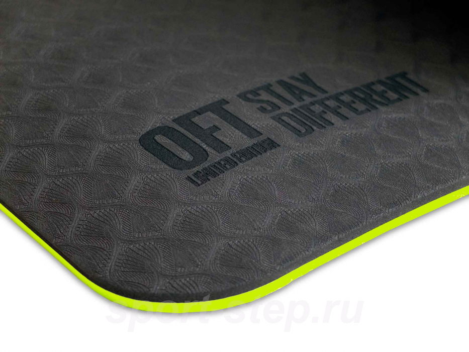 Коврик для йоги 10 мм двухслойный TPE черно-зеленый OFT FT-YGM10-TPE-BG