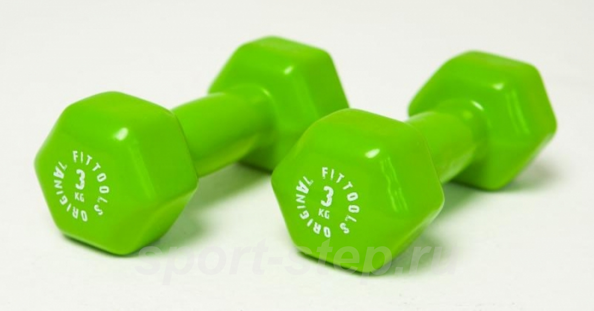Гантель в виниловой оболочке 3 кг Fitness Tools FT-VWB-3