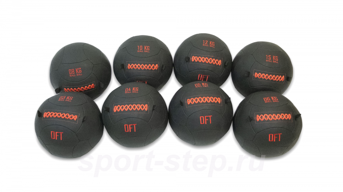 Набор тренировочных мячей Wall Ball Deluxe 8 шт от 3 до 15 кг Original Fittools FT-DWB-SET