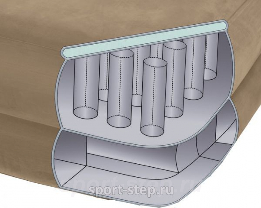 Двуспальная надувная кровать Intex Foam Top Bed Queen 67956 с встроенным насосом