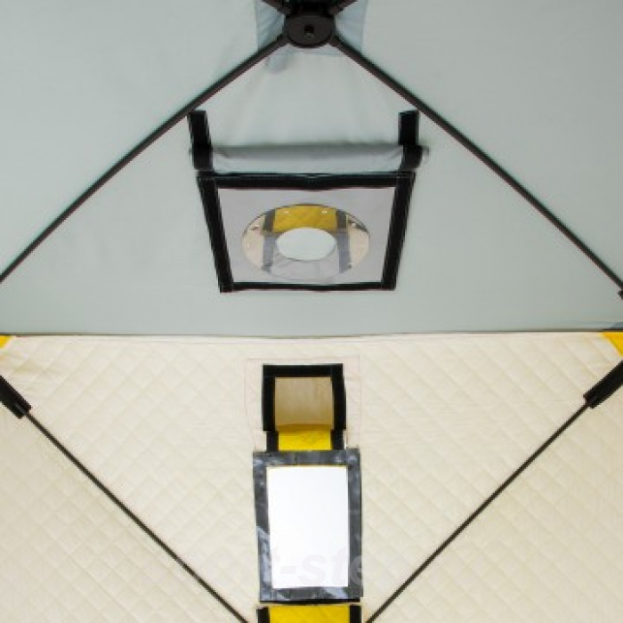 Палатка зимняя утепл. Куб 1,5х1,5 yellow/gray Helios (HS-ISCI-150YG)