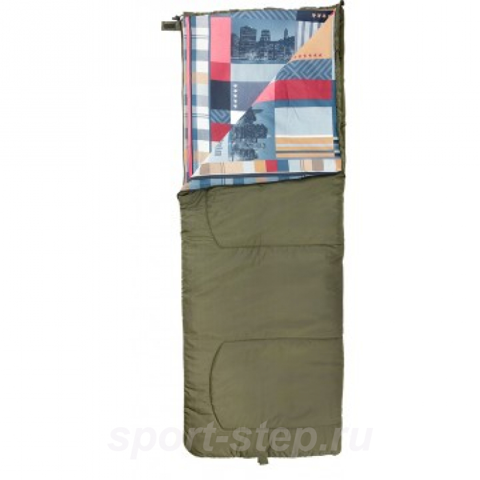 Спальный мешок-одеяло OLYMPUS 200B (185х70, холлоф., зеленый/город) (T-HS-SB-O-200B-NC) Helios