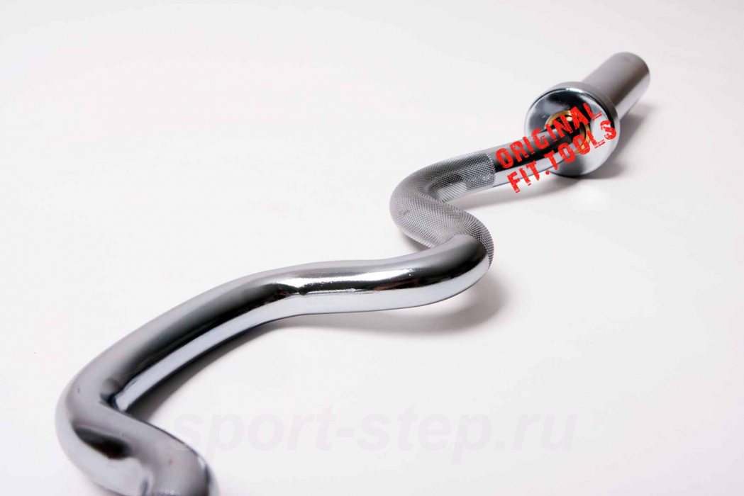 Гриф олимпийский хромированный сильноизогнутый 47" с замками Fit.Tools FT-OB-47-W-CR-SC
