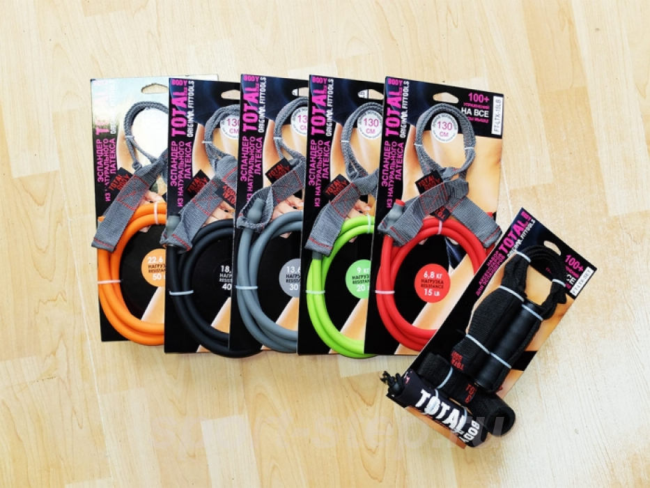 Набор эспандеров 5 сопротивлений в комплекте с аксессуарами Fitness Tools FT-LTX-COMPLEX