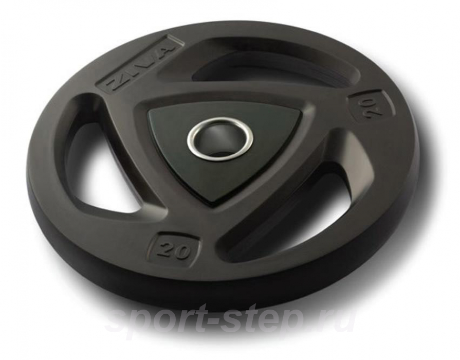 Диск олимпийский 20 кг ZIVA серии ZVO уретановое покрытие черный ZVO-DCPU-1406