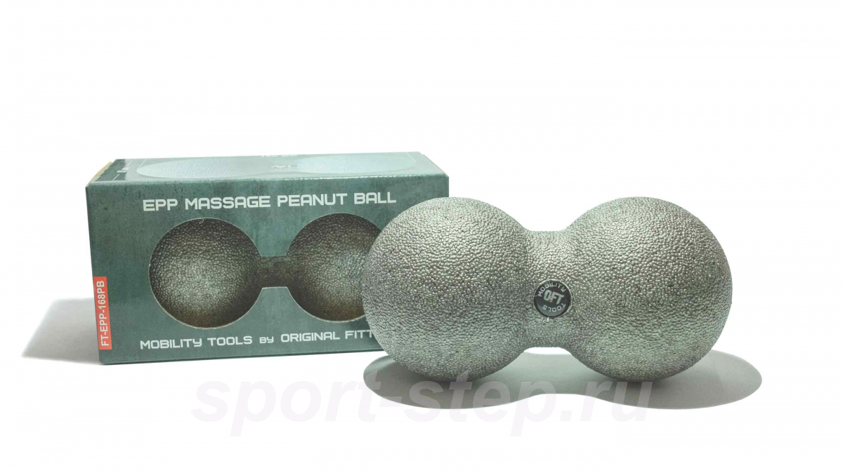 Шар массажный сдвоенный 16 х 8 см серый OFT FT-EPP-168PB