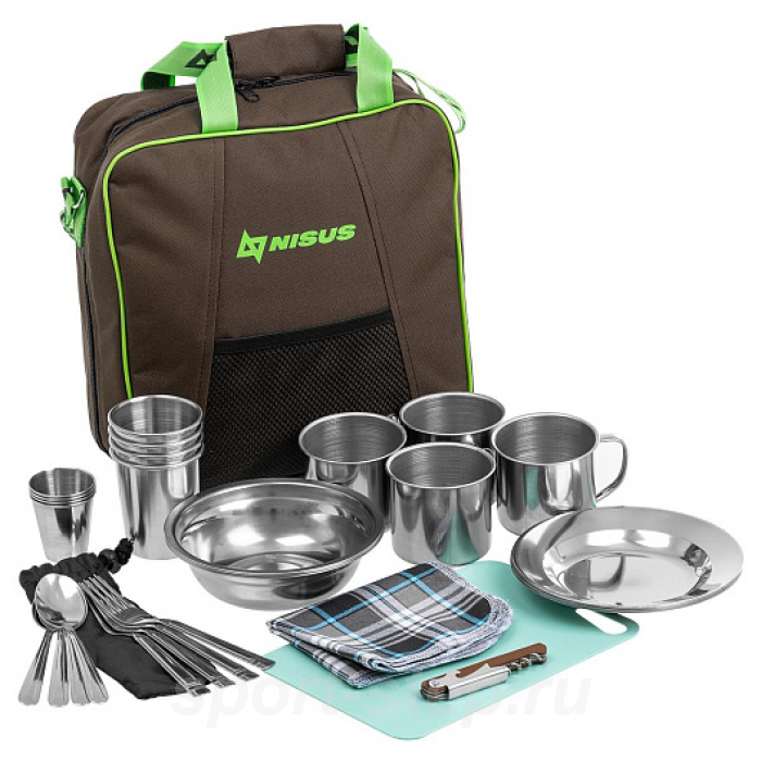 Набор для пикника Picnic на 4 персоны коричневый (N-PCB-4) Nisus