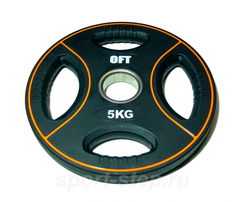 Диск для штанги олимпийский полиуретановый 5 кг Original FitTools  FT-DPU-5