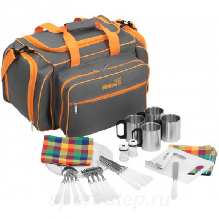Набор для пикника на 4 персоны серый HS-605(4)G Helios