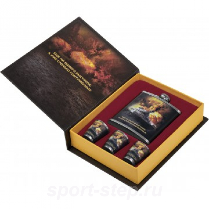 Набор Танк (фляжка 210 мл + 3 стопки) (HS-2021-A3) Helios