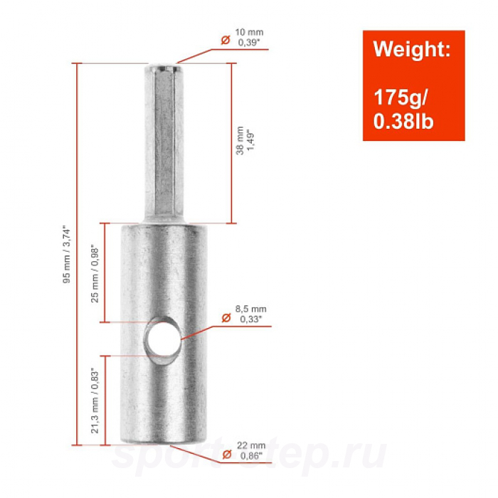 Адаптер под шуруповерт АШ-06 для ледобуров ICEBERG, D 22 мм (T-AS-06) Тонар