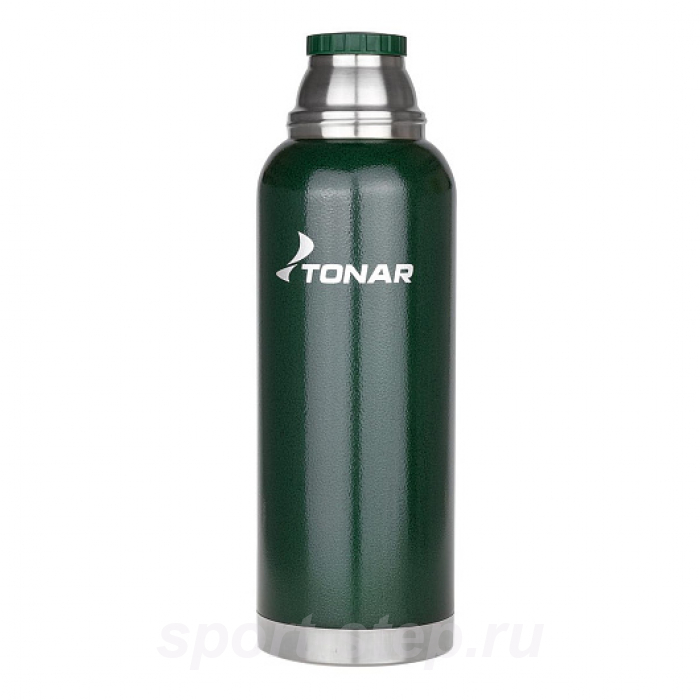 Термос (HS.TM-058-G) 1200ML с ситечком зеленый (2 крышки-кружки) TONAR