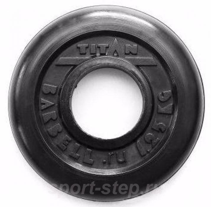 Диск обрезиненный черный 1,25 кг (51 мм) Titan TP51-1.25