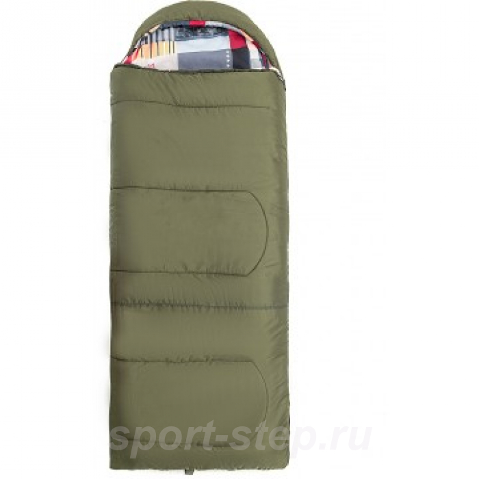 Спальный мешок OLYMPUS Wide 400 (220х90, холлофайбер, зеленый/город) (T-HS-SB-OW-400-NC) Helios