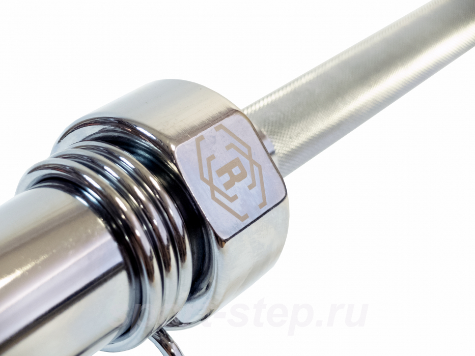 Гриф олимпийский прямой хромированный 72" REBEL с замками REBEL R-OB72-C