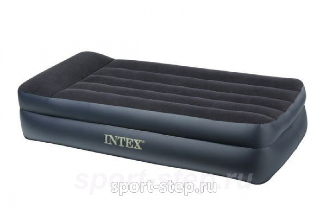 Односпальная надувная кровать Intex 66706 Pillow Rest с встроенным электрическим насосом