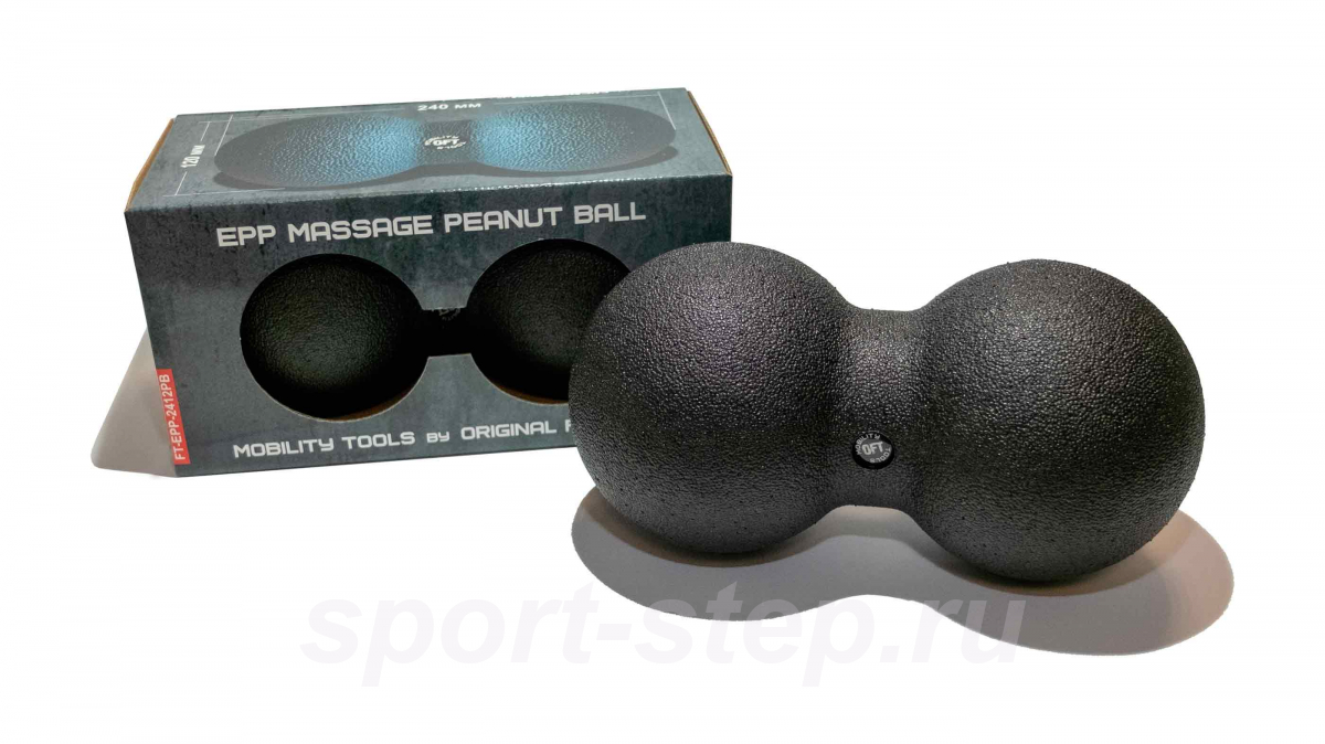 Шар массажный сдвоенный 24 х 12 см черный OFT FT-EPP-2412PB