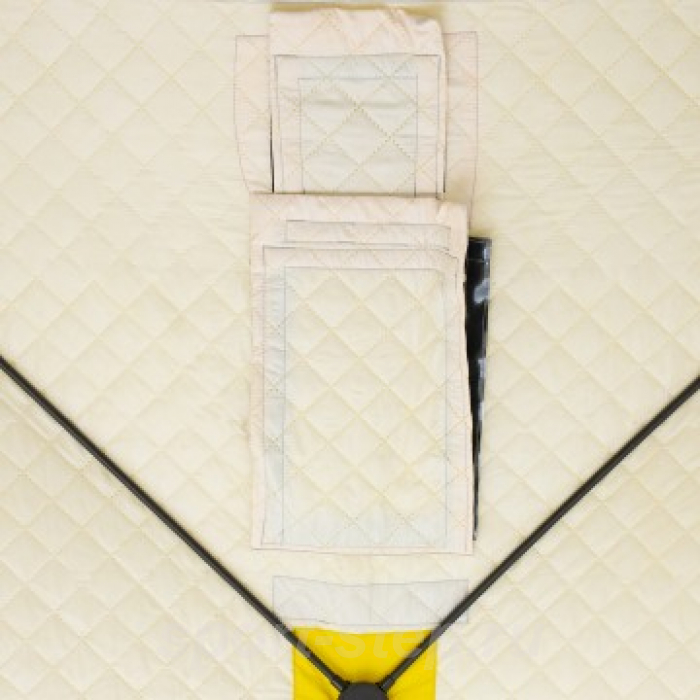 Палатка зимняя утепл. Куб 1,5х1,5 yellow/gray Helios (HS-ISCI-150YG)
