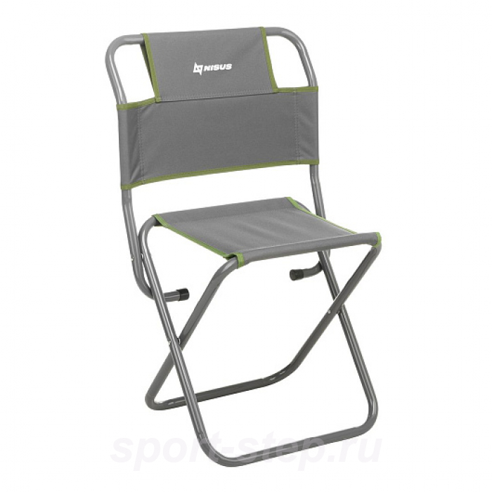Стул турист. со спинкой СР-450.22c (ст.труба д22) серо-зеленый (T-N-TC-450.22s-GR) NISUS (Тонар)