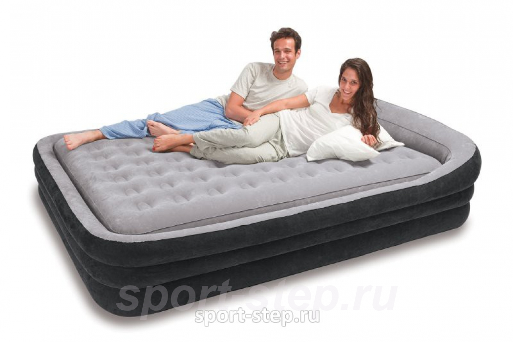 Двуспальная надувная кровать Intex Comfort Frame Bed Queen 66974 с внешним электрическим насосом