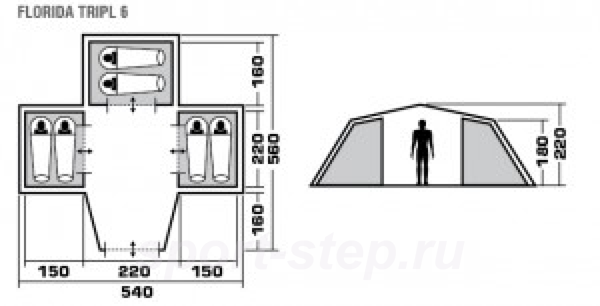 Палатка Trek Planet Florida Tripl 6
