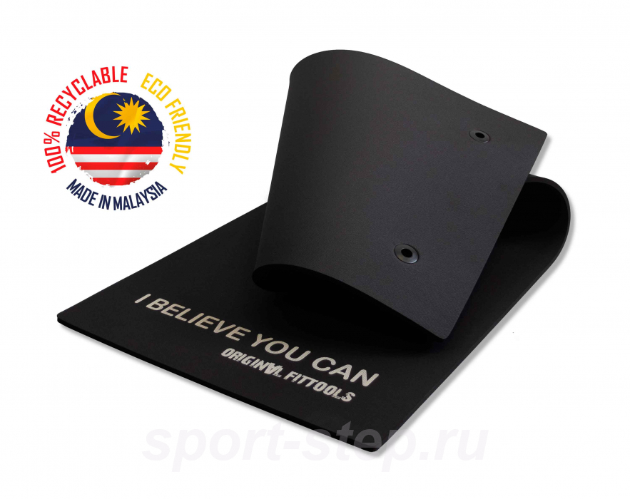 Мат для аэробики 10 мм черный с кольцами OFT FT-MPM10B (SHIVA)