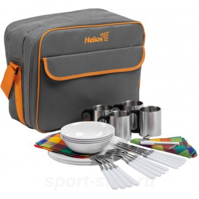 Набор для пикника на 4 персоны серый HS-425(4)G Helios
