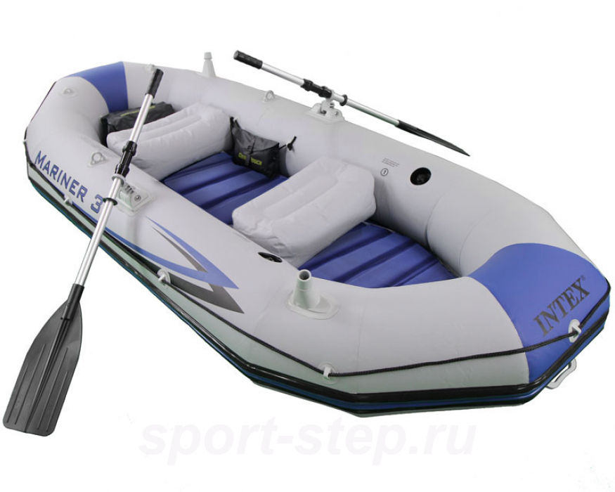 Лодка Intex Mariner 3 68373 с жестким полом, веслами и насосом