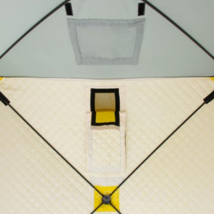Палатка зимняя утепл. Куб 1,5х1,5 yellow/gray Helios (HS-ISCI-150YG)
