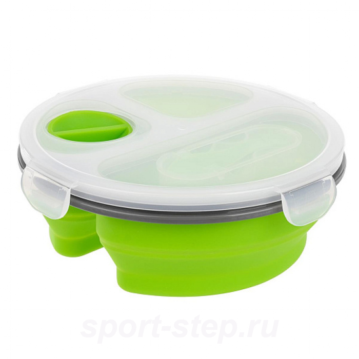 Контейнер силиконовый складной 3 отсека с ловилкой (PR-FH042) PR