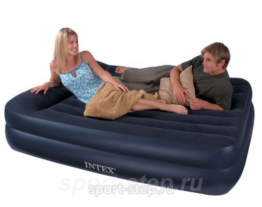 Двуспальная надувная кровать Intex 66702 Pillow Rest Raised Bed с встроенным электрическим насосом