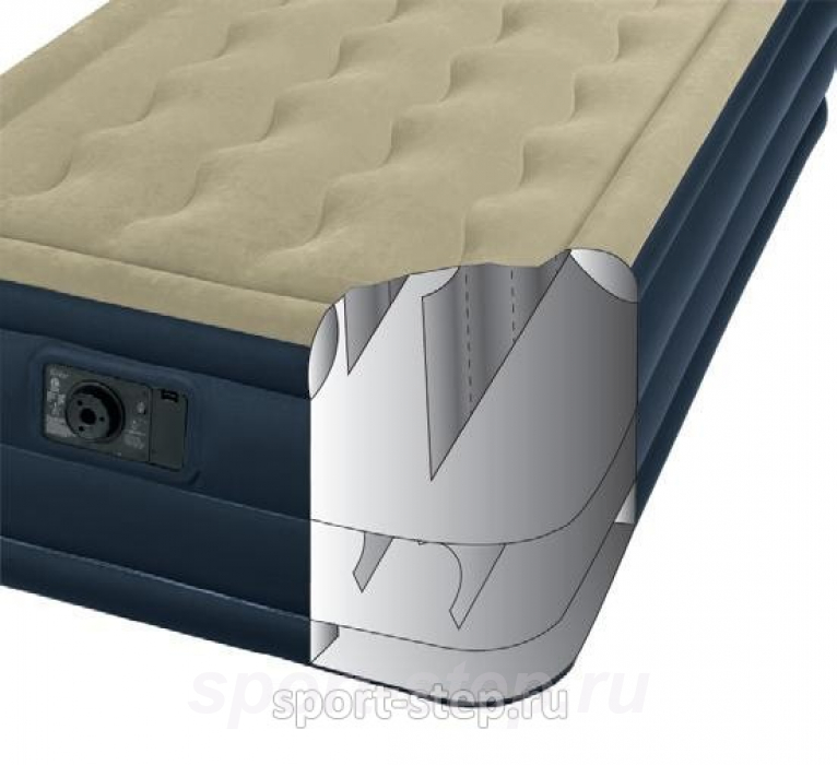 Двуспальная надувная кровать Intex Ultra Plush 67710 c встроенным электрическим насосом