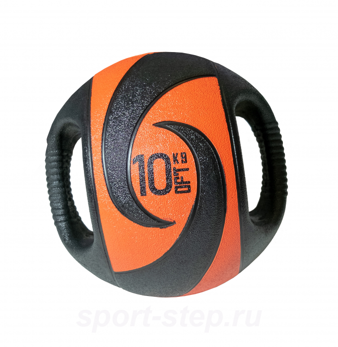 Мяч тренировочный (медицинбол) с хватами, 10 кг Original Fittools FT-DHMB-10